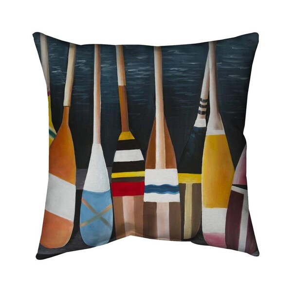 Fondo 20 x 20 in. Colorful Paddles-Double Sided Print Indoor Pillow - FO2795806