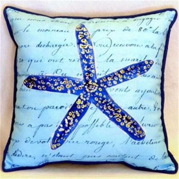 Jensendistributionservices Blue Starfish Indoor & Outdoor Throw Pillow; 18 x 18 in. - MI200706