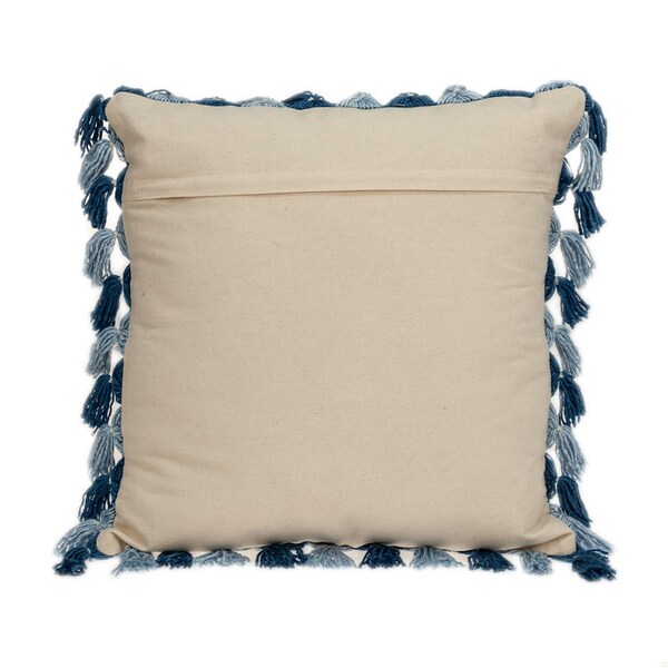 Homeroots 20 x 20 x 5 in. Rustic Bohemian Blue Throw Pillow - 383111