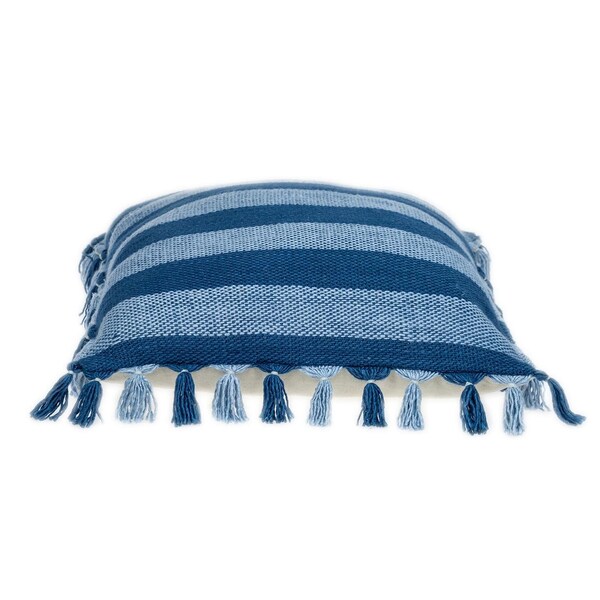 Homeroots 20 x 20 x 5 in. Rustic Bohemian Blue Throw Pillow - 383111