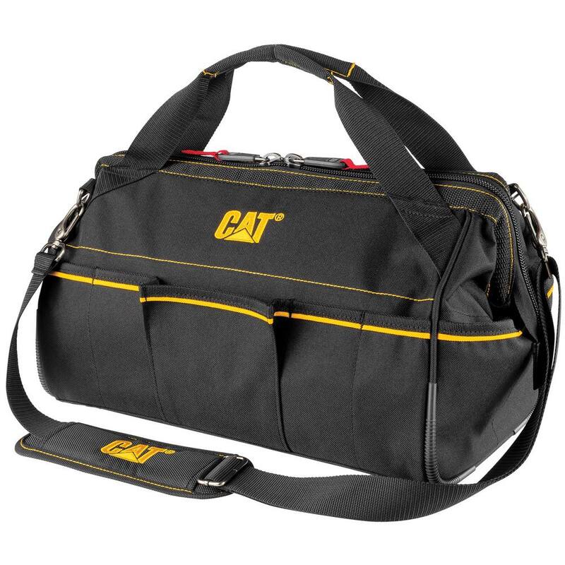 CAT 16 in. 14-Pocket Tech Wide Mouth Tool Bag in Black - 980206N