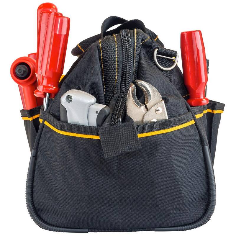 CAT 16 in. 14-Pocket Tech Wide Mouth Tool Bag in Black - 980206N