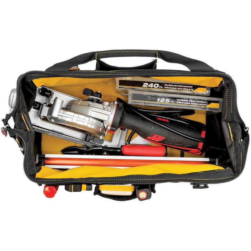 CAT 16 in. 14-Pocket Tech Wide Mouth Tool Bag in Black - 980206N