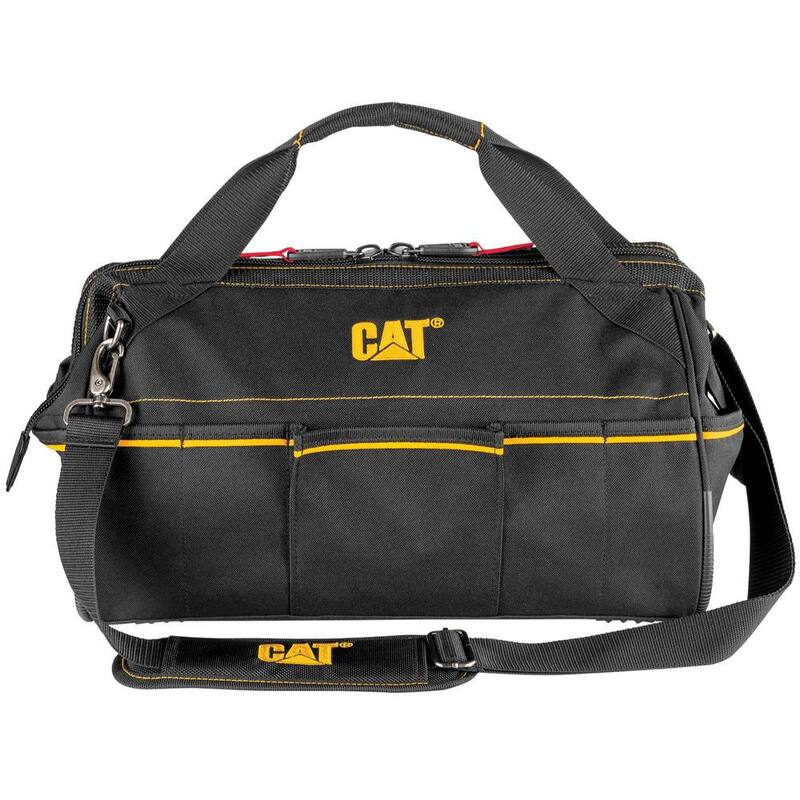 CAT 16 in. 14-Pocket Tech Wide Mouth Tool Bag in Black - 980206N