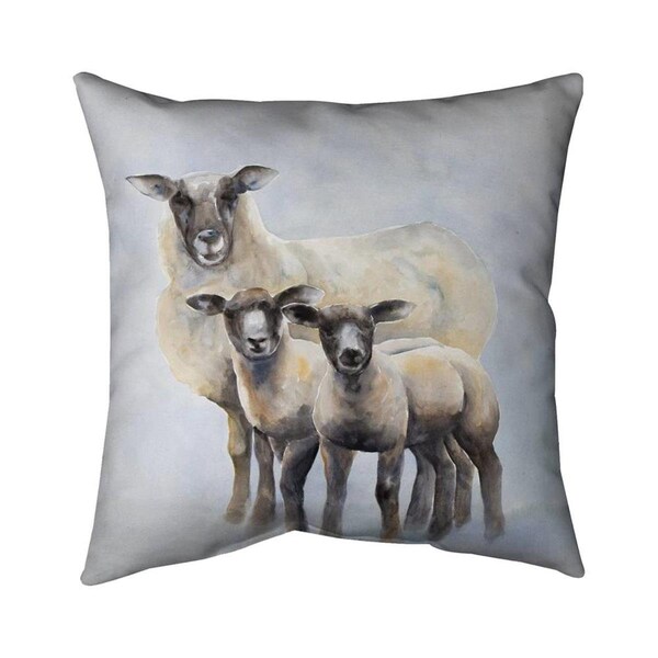 Fondo 26 x 26 in. Sheep Family-Double Sided Print Indoor Pillow - FO2795949