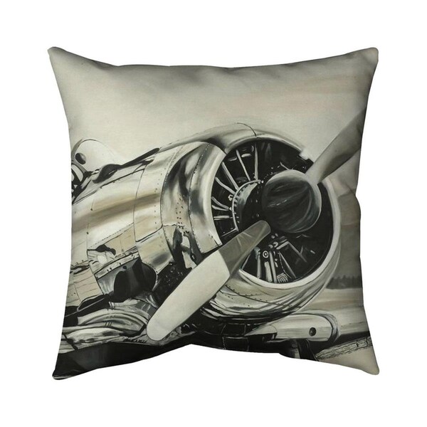 Begin Home Decor 26 x 26 in. Vintage Aircraft-Double Sided Print Indoor Pillow - 5541-2626-TR57