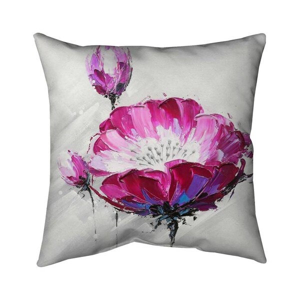 Begin Home Decor 26 x 26 in. Fuchsia Wild Flower-Double Sided Print Indoor Pillow - 5541-2626-FL59