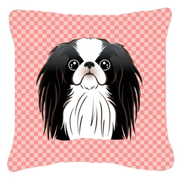 Jensendistributionservices Checkerboard Pink Japanese Chin Fabric Decorative Pillow, 14 x 14 In. - MI2555348