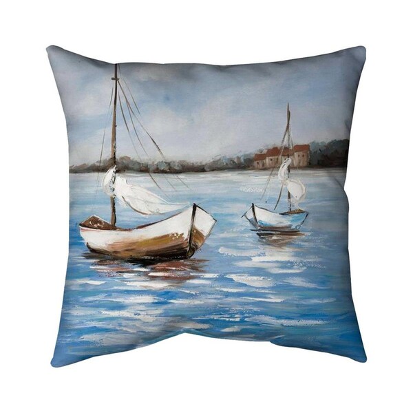 Fondo 26 x 26 in. Two Boats on the Water-Double Sided Print Indoor Pillow - FO2774626