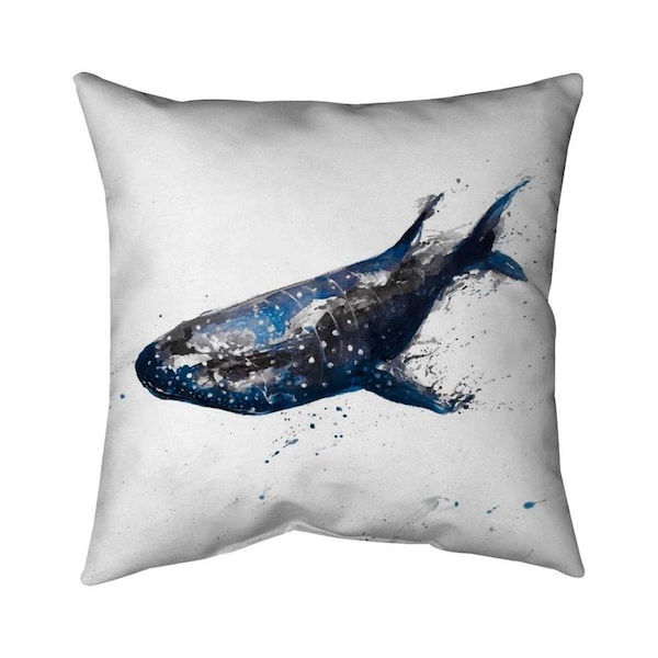 Begin Home Decor 26 x 26 in. Abstract Whale Shark-Double Sided Print Indoor Pillow - 5541-2626-AN247-1