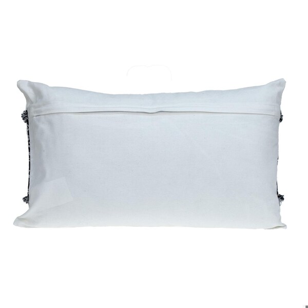 Homeroots 24 x 14 x 5 in. Black & White Patched Throw Pillow - 383126