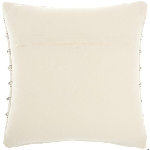 Homeroots 18 x 18 in. Light Gray & Ivory Textured Stripes Throw Pillow - 386184