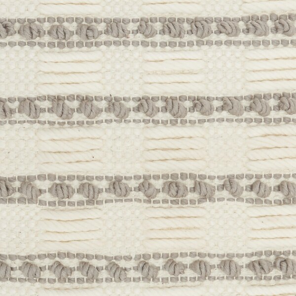 Homeroots 18 x 18 in. Light Gray & Ivory Textured Stripes Throw Pillow - 386184