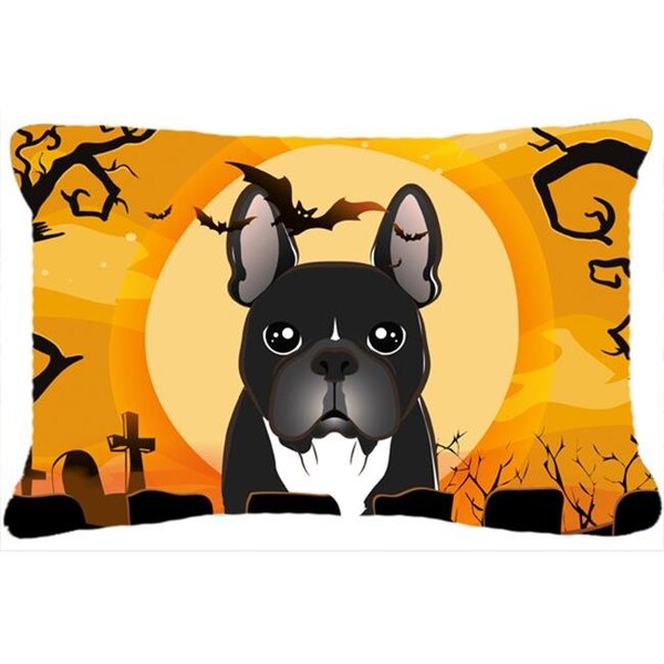 Carolines Treasures Carolines Treasures BB1785PW1216 Halloween French Bulldog Fabric Decorative Pillow - BB1785PW1216