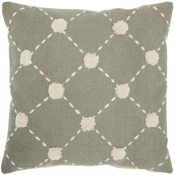 Homeroots 5 x 20 x 20 in. Glamorous Handcrafted Accent Throw Pillow, Sage - 386328