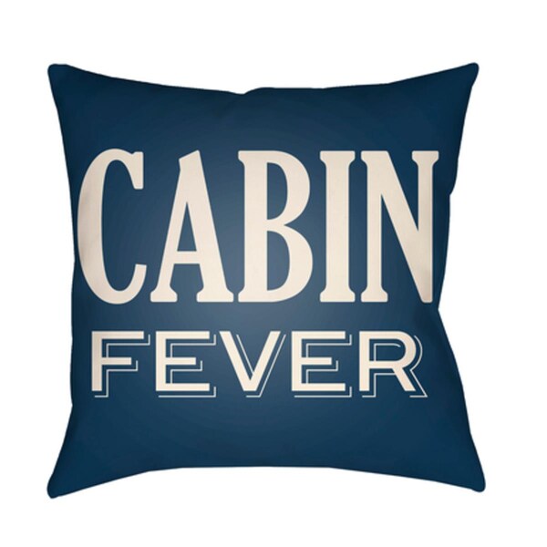 Artistic Weavers Lodge Cabin Cabin Fever Poly Filled Pillow - Navy & Beige - 18 x 18 in. - LGCB2028-1818