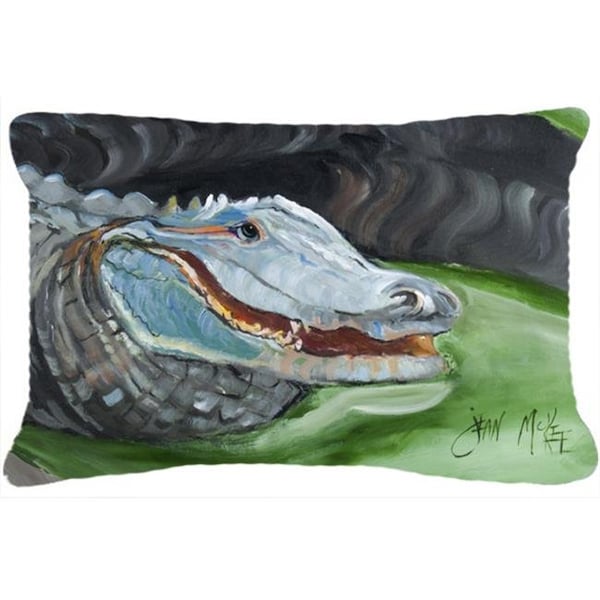 Carolines Treasures Carolines Treasures JMK1003PW1216 Blue Alligator Canvas Fabric Decorative Pillow - JMK1003PW1216