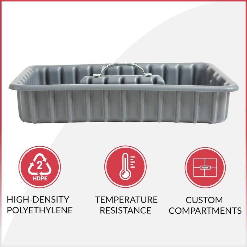 AMERICAN BUILT PRO Professional Grade 17 in. Gray Polyethylene Tote Tray with 6-Dividers - T1000P1