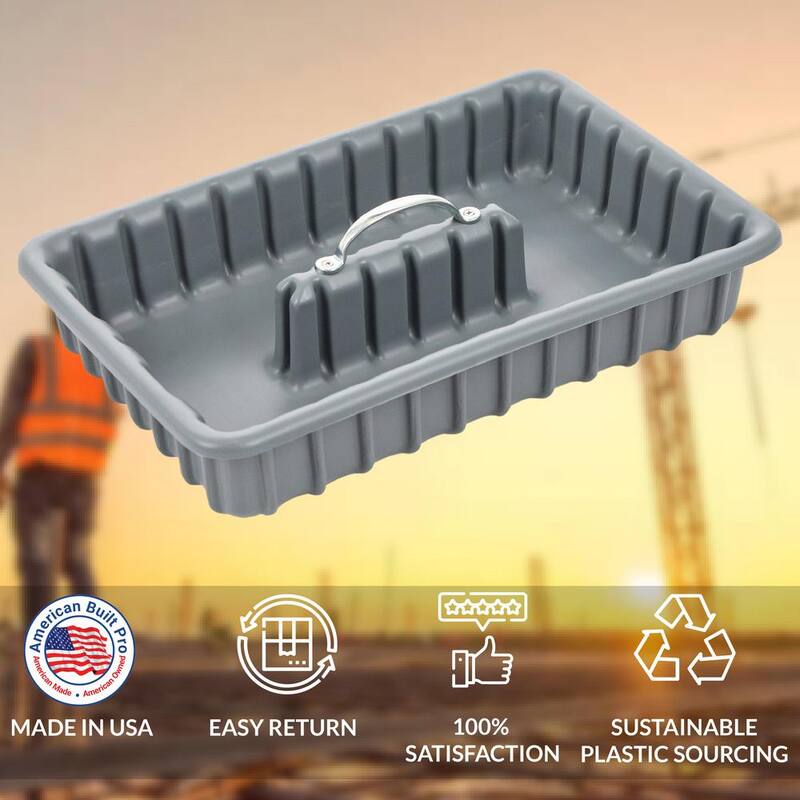 AMERICAN BUILT PRO Professional Grade 17 in. Gray Polyethylene Tote Tray with 6-Dividers - T1000P1