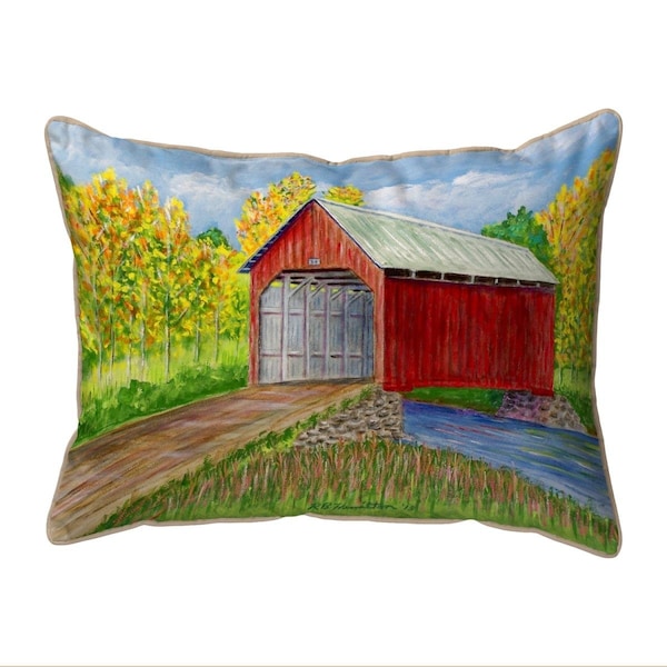 Betsy Drake Betsy Drake ZP028 20 x 24 in. Dicks Covered Bridge Extra Large Zippered Pillow - ZP028