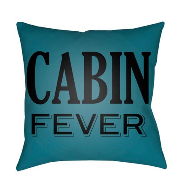 Artistic Weavers Lodge Cabin Cabin Fever Poly Filled Pillow - Teal & Black - 18 x 18 in. - LGCB2029-1818