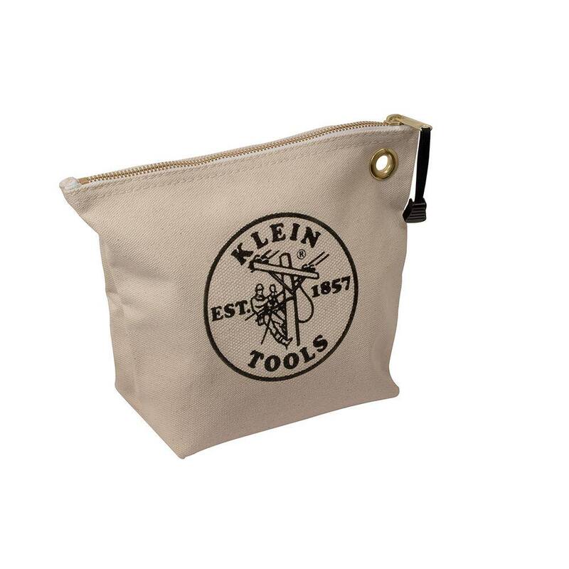 Klein Tools 10 in. Consumables Natural Canvas Zipper Bag - 5539NAT