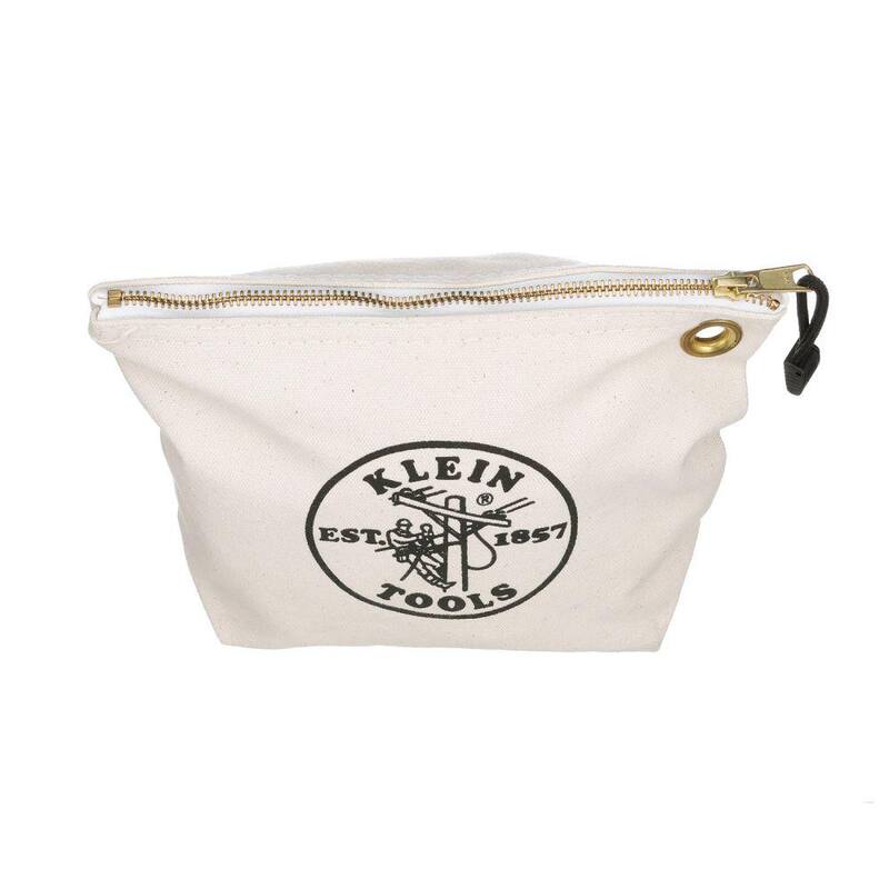 Klein Tools 10 in. Consumables Natural Canvas Zipper Bag - 5539NAT