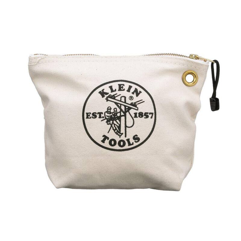 Klein Tools 10 in. Consumables Natural Canvas Zipper Bag - 5539NAT