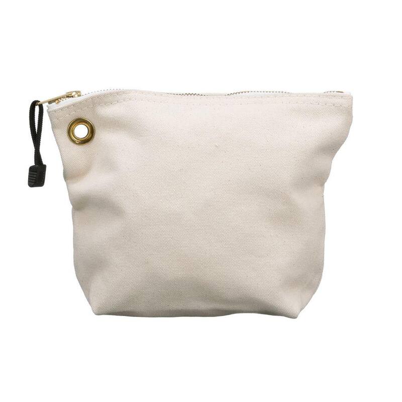 Klein Tools 10 in. Consumables Natural Canvas Zipper Bag - 5539NAT