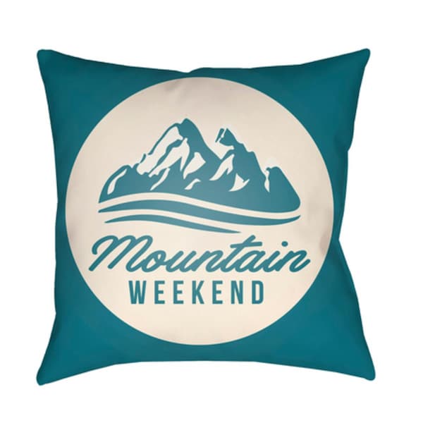 Artistic Weavers Lodge Cabin Alp Poly Filled Pillow - Teal & Beige - 20 x 20 in. - LGCB2048-2020