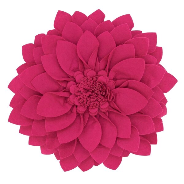Rlm Distribution 16 x 3 x 16 in. Flower Shaped Felt Throw Pillow Fuchsia - HO3760446