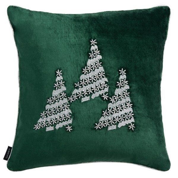 Safavieh Winter Tree Pillow, Green & Silver - HOL4012B-1818