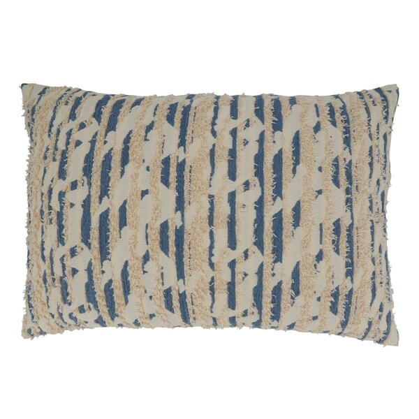 Rlm Distribution 16 x 24 in. Textured Plus Printed Poly-Filled Oblong Pillow, Blue - HO3190909