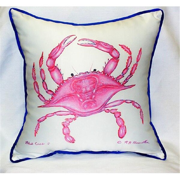 Betsy Drake Betsy Drake HJ102 Pink Crab Art Only Pillow 18"x18" - HJ102