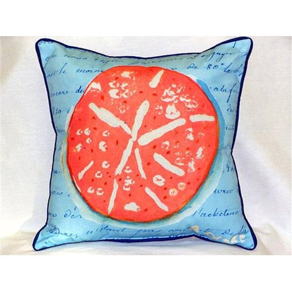 Betsy Drake Betsy Drake HJ092B Coral Sand Dollar - Blue Large Indoor-Outdoor Pillow 16 in. x 20 in. - HJ092B