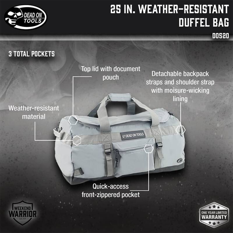 DEAD ON TOOLS 25 in. Weather Resistant Duffel Bag - DO520