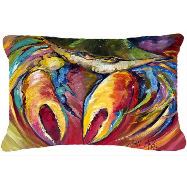 Carolines Treasures Carolines Treasures JMK1106PW1216 Blue Crab Stars Canvas Fabric Decorative Pillow - JMK1106PW1216