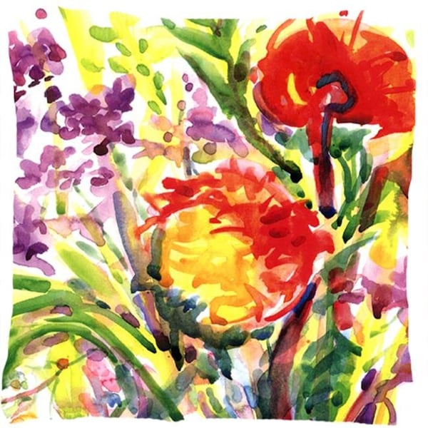 Carolines Treasures Carolines Treasures 6042PW1414 Flower Decorative Indoor & Outdoor Fabric Pillow - 6042PW1414