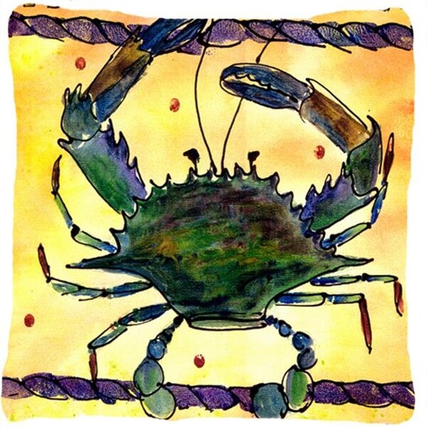 Carolines Treasures Carolines Treasures 8058PW1414 14 x 14 in. Crab Decorative Fabric Pillow - 8058PW1414