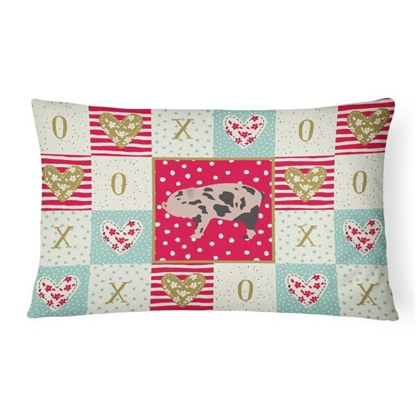Carolines Treasures Carolines Treasures CK5362PW1216 12 x 3 x 16 in. Mini Miniature Pig Love Canvas Fabric Decorative Pillow - CK5362PW1216