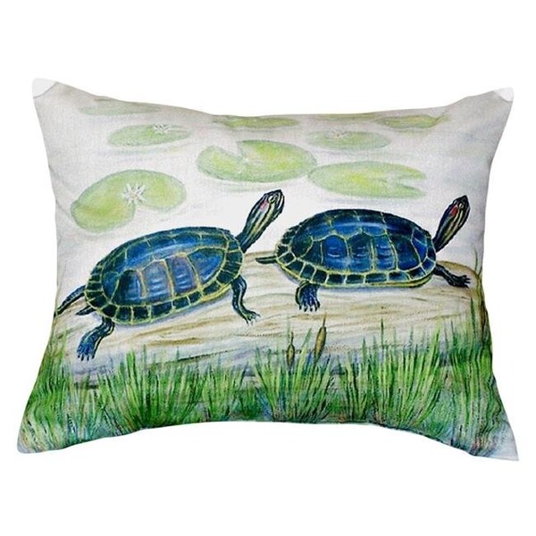 Betsy Drake Betsy Drake KS045 11 x 14 in. Two Turtles Small No-Cord Pillow - KS045
