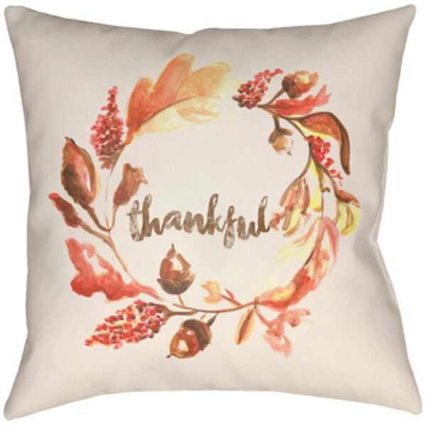 Artistic Weavers Lodge Cabin Thankful Poly Filled Pillow - 22 x 22 in. - LGCB2083-2222