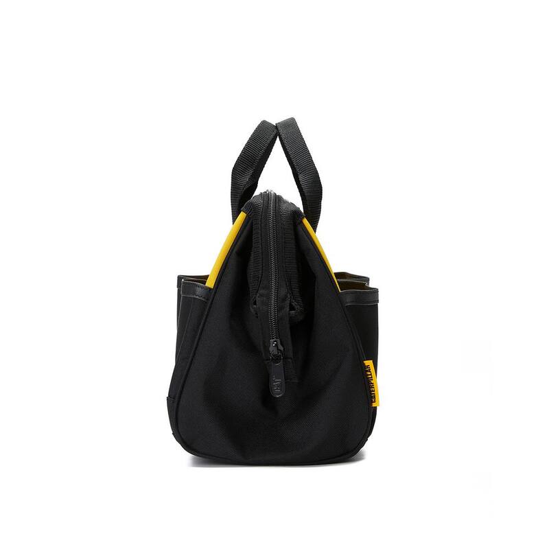 CAT Tool Storage 12 in., 4 Pockets, Black and yellow, 600-D Polyester, Tool Bag, Large Open Main Compartment, Webbing Handle - 84288