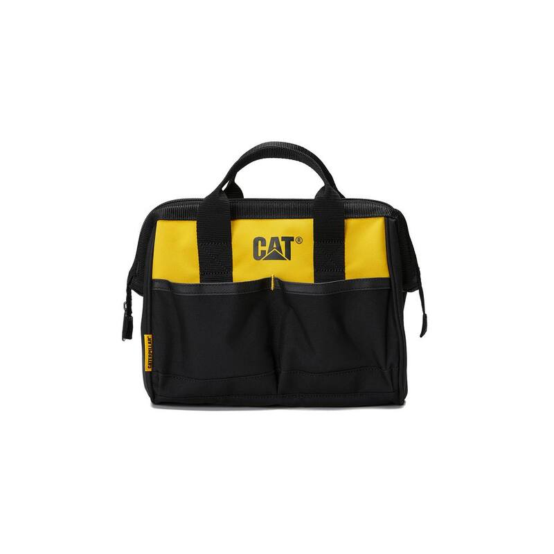 CAT Tool Storage 12 in., 4 Pockets, Black and yellow, 600-D Polyester, Tool Bag, Large Open Main Compartment, Webbing Handle - 84288