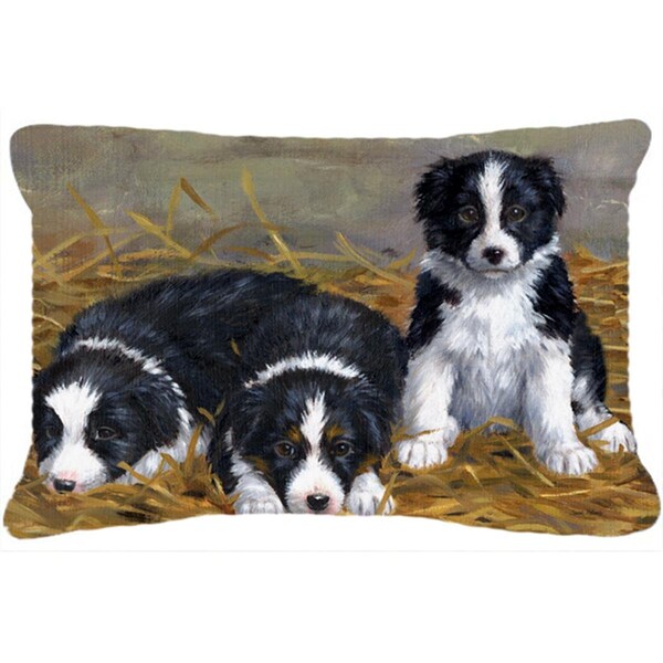 Micasa Border Collie Puppies Fabric Decorative Pillow - MI893023