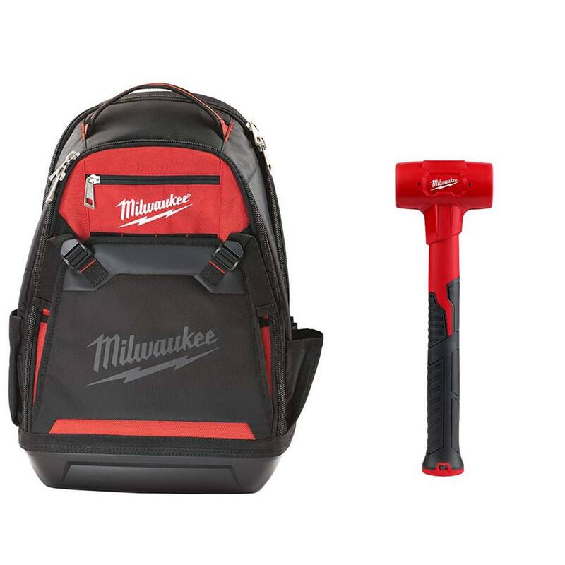 Milwaukee Jobsite Backpack with 28 oz. Dead Blow Hammer - 48-22-8200-48-22-9150