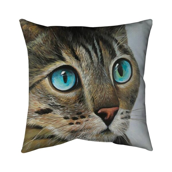 Begin Home Decor 20 x 20 in. Curious Cat Portrait-Double Sided Print Indoor Pillow - 5541-2020-AN364