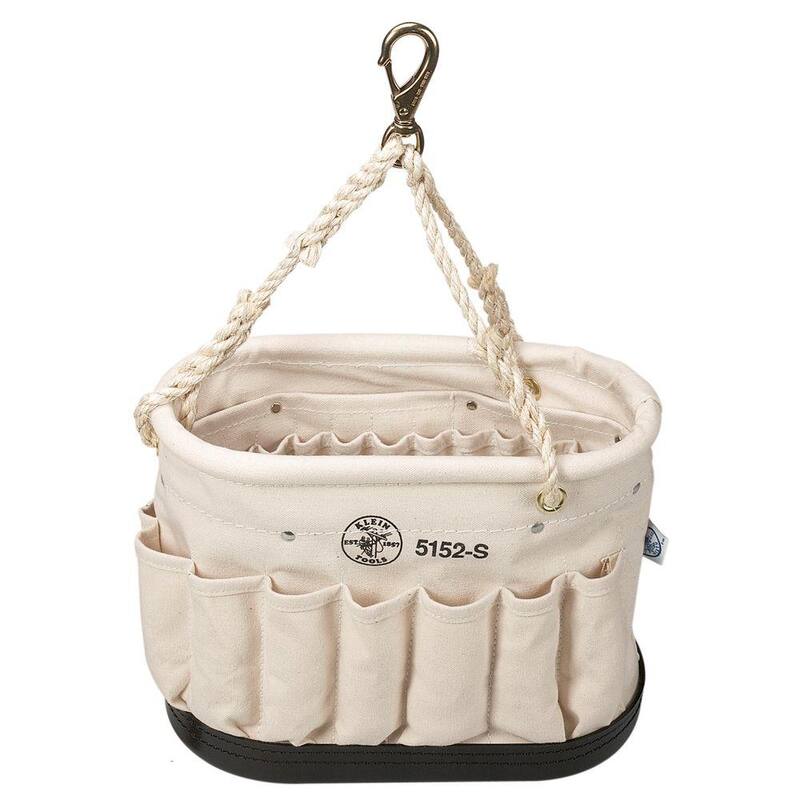 Klein Tools Canvas Bucket, 41-Pocket Oval Bucket with Swivel Snap - 5152S