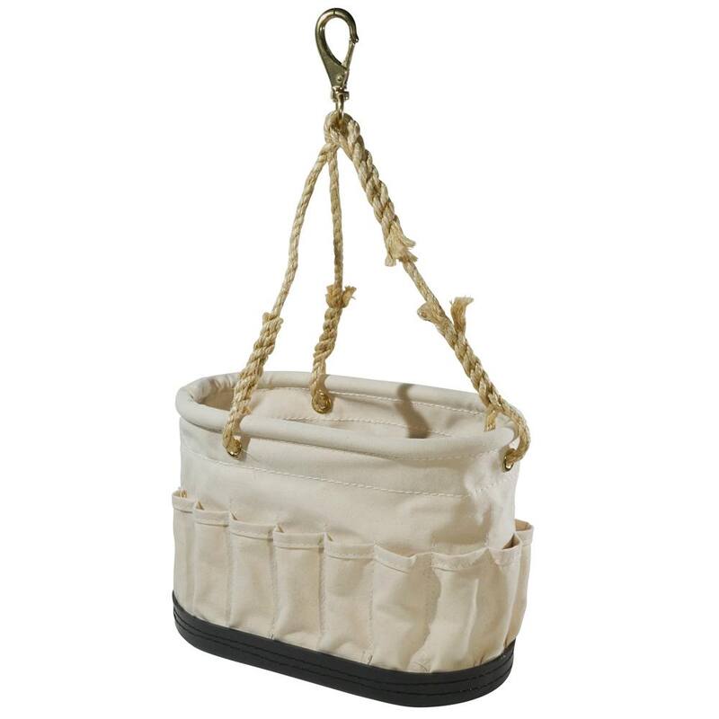 Klein Tools Canvas Bucket, 41-Pocket Oval Bucket with Swivel Snap - 5152S