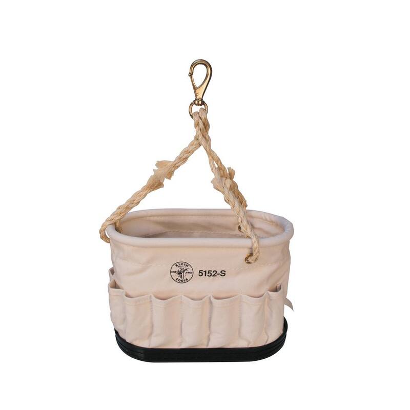 Klein Tools Canvas Bucket, 41-Pocket Oval Bucket with Swivel Snap - 5152S